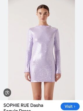 Sophie Rue Lilac Sequin Long-Sleeve Mini Dress